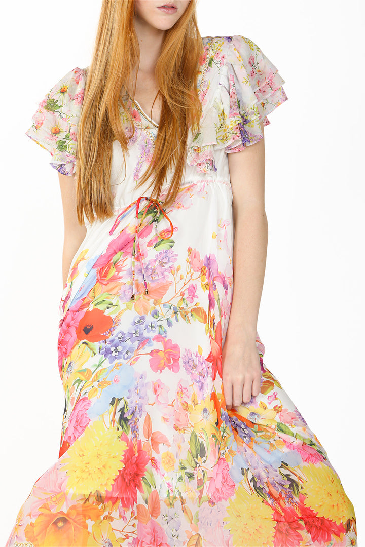 Korbin Multicolor Floral Printed V-Neck Dress - Shop Beulah Style