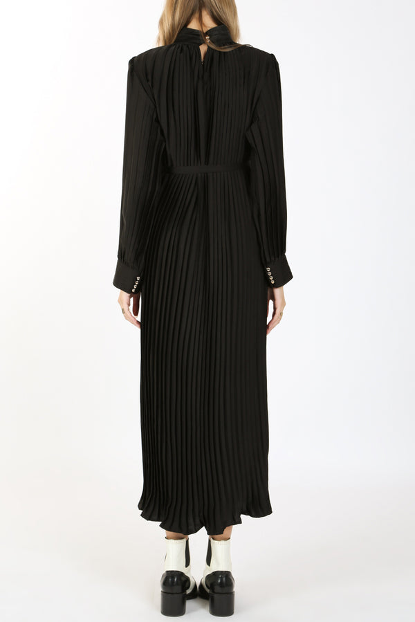 Dawn Pleated Satin Maxi Dress - Shop Beulah Style