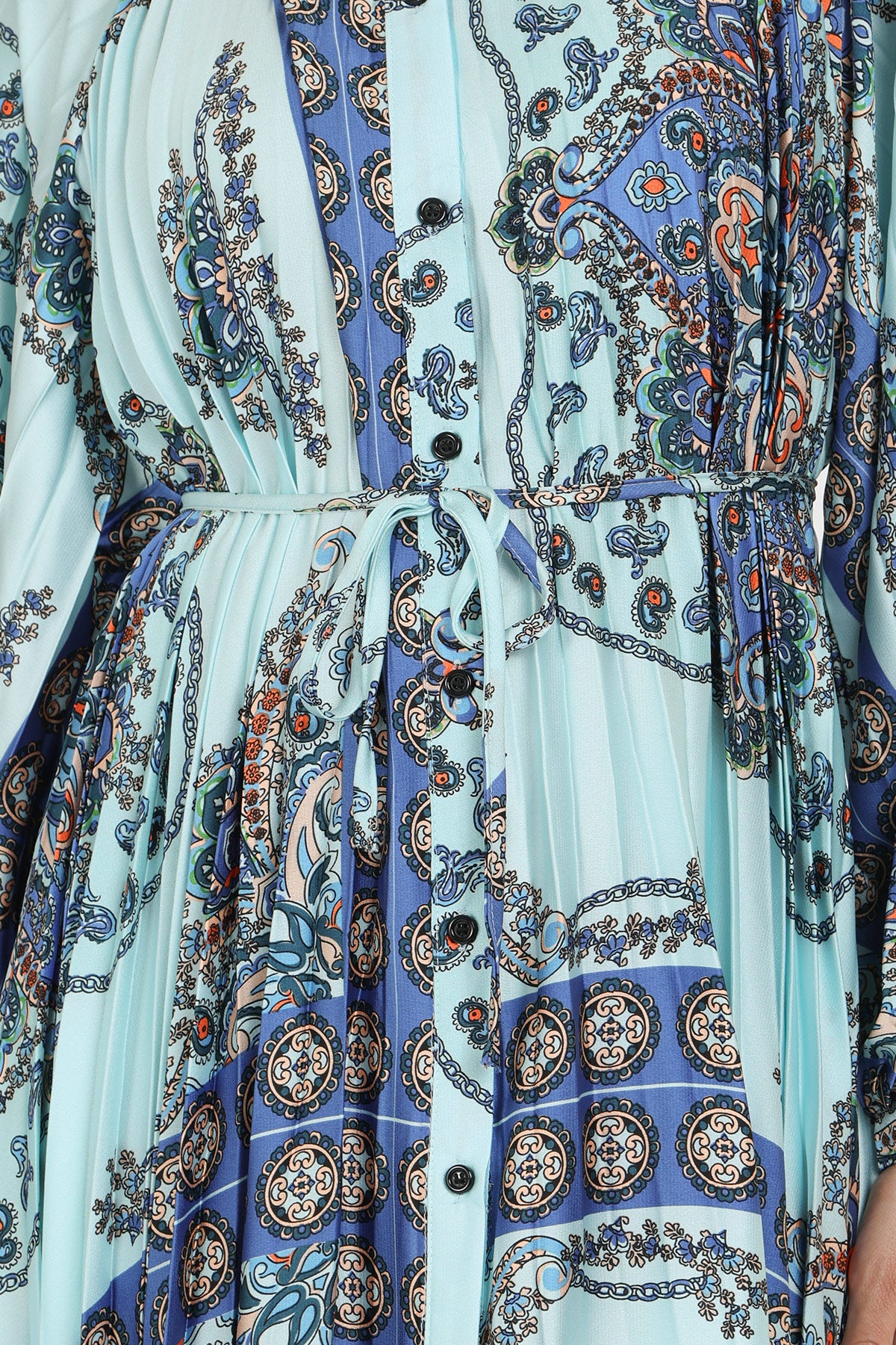 Ashley Multi-Print Paisley Pleats Belted Maxi Dress - Shop Beulah Style