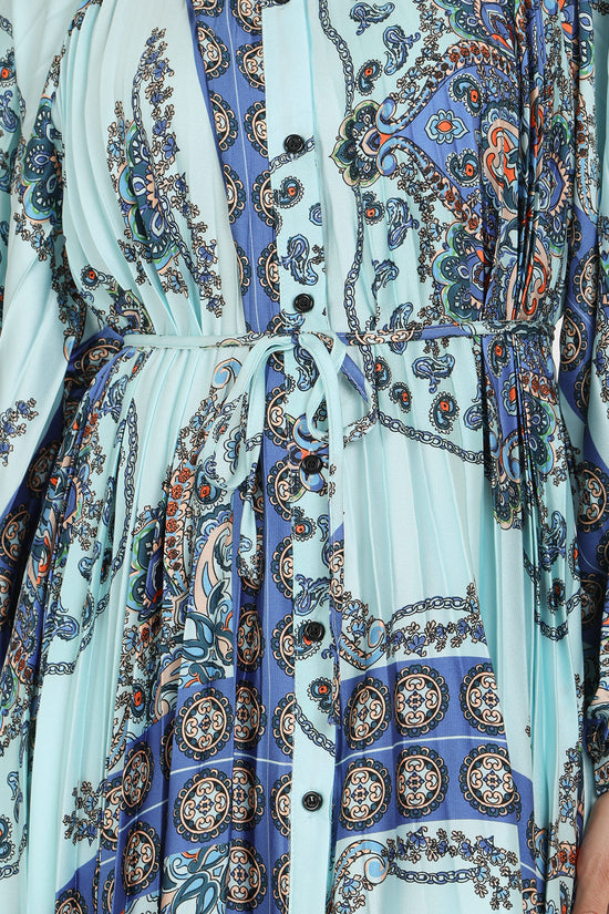 Ashley Multi-Print Paisley Pleats Belted Maxi Dress - Shop Beulah Style