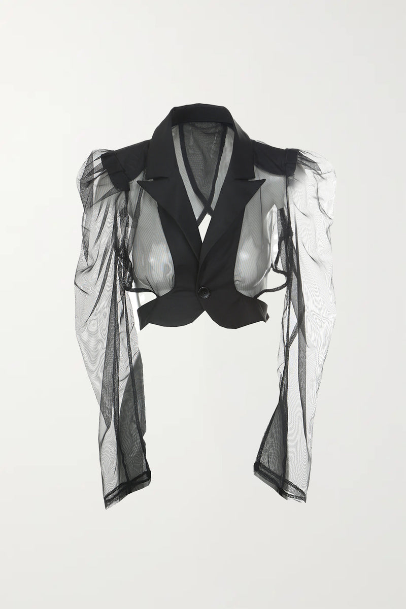 Shane Organza Cropped Blazer - Shop Beulah Style
