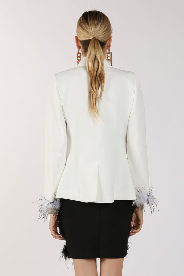 Mary Feather Cuffed Blazer - Shop Beulah Style