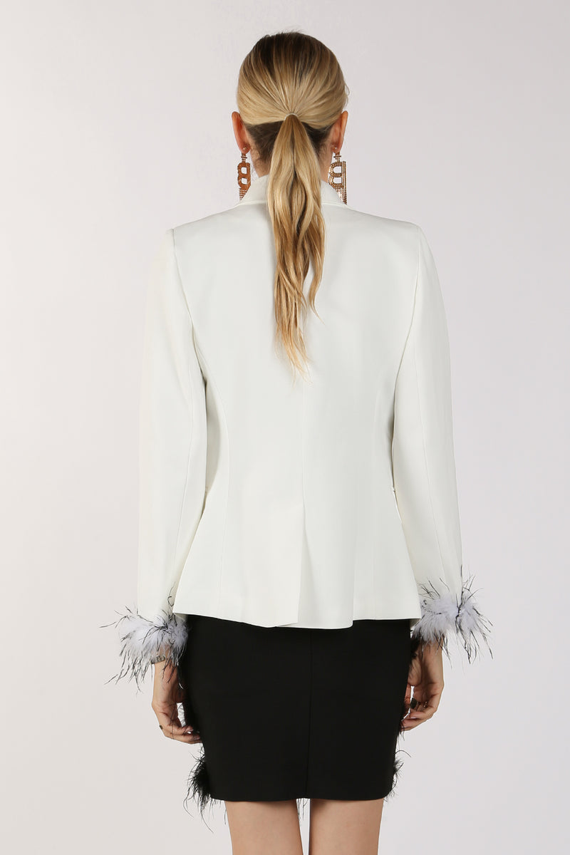 Mary Feather Cuffed Blazer - Shop Beulah Style