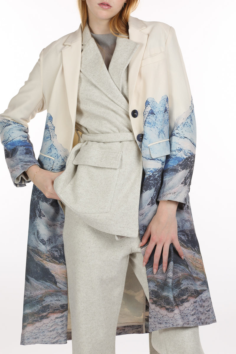 Genesis Nature Print Silk Blended Single Coat - Shop Beulah Style