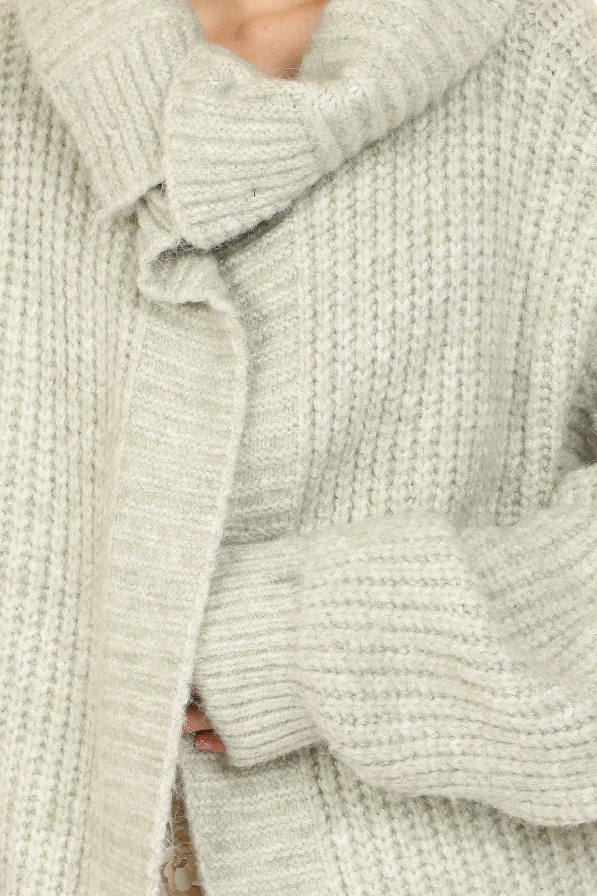 Bennett Ribbed Knit Wool Maxi Open Robe