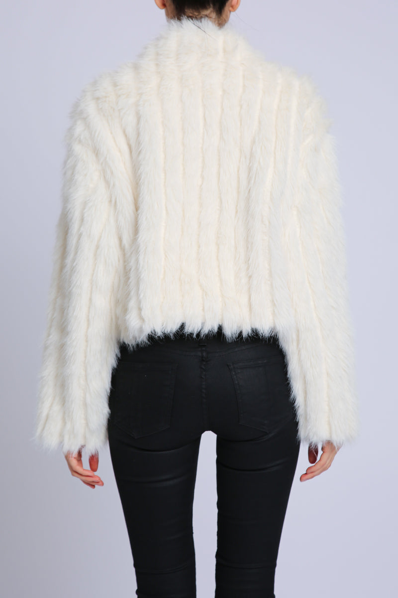 Jenni Embellished Faux Fur Lined Trim Coat