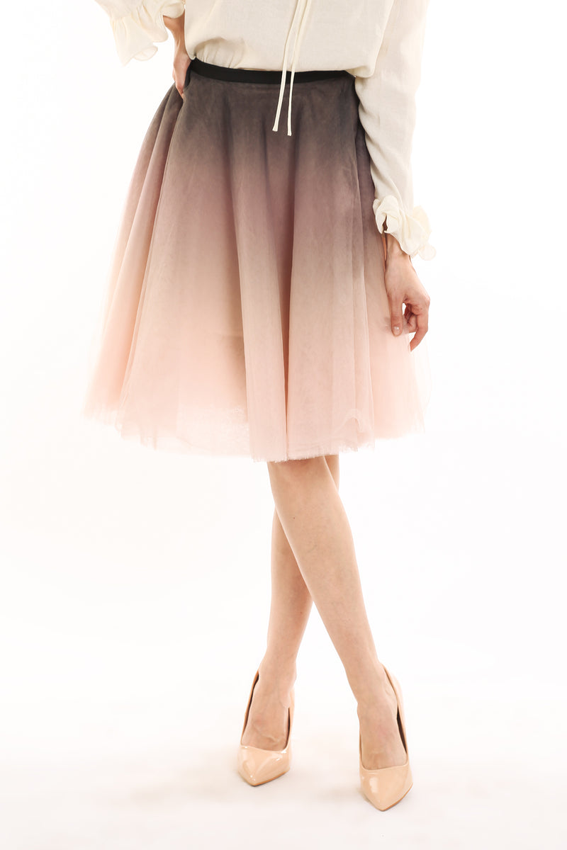 Wendy Gradation Ombre Tulle Flare Midi Skirt - Shop Beulah Style