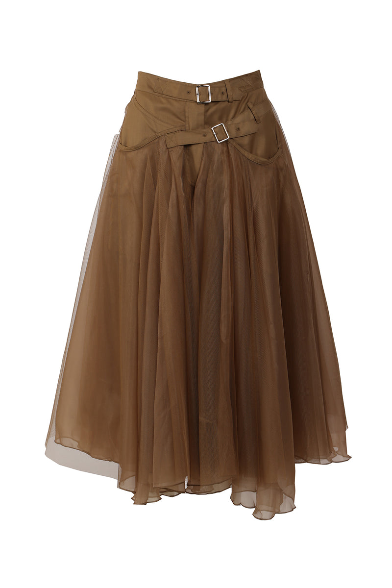 Sandra Mesh A Line Midi Skirt - Shop Beulah Style