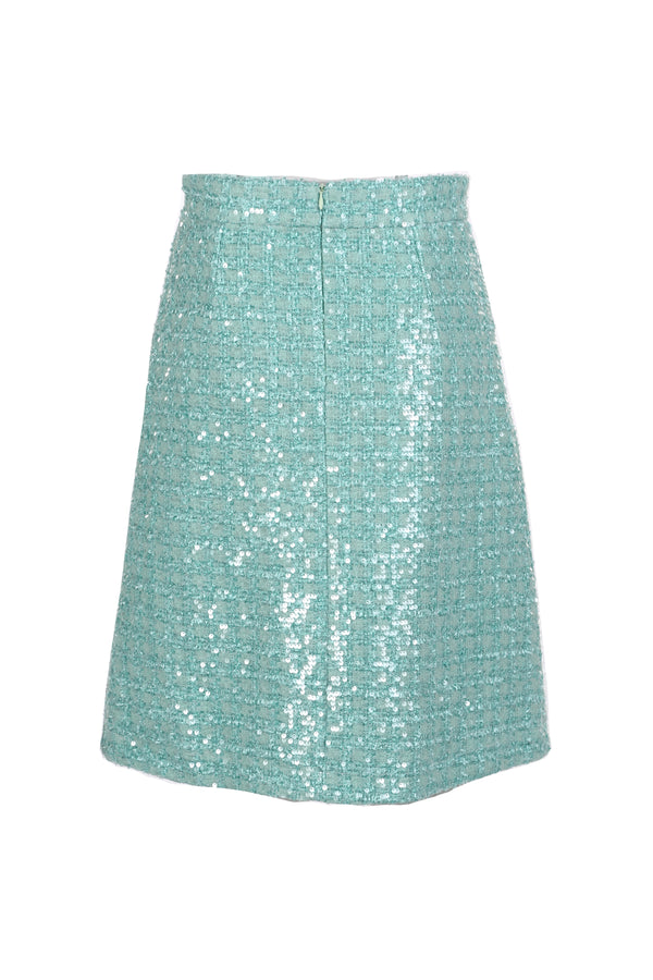 Jess Sequin Embellished Tweed Knee Length Skirt - Shop Beulah Style