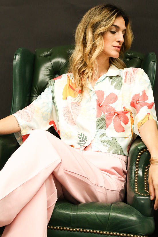 Tony Hawaiian Print Top and Pants Set