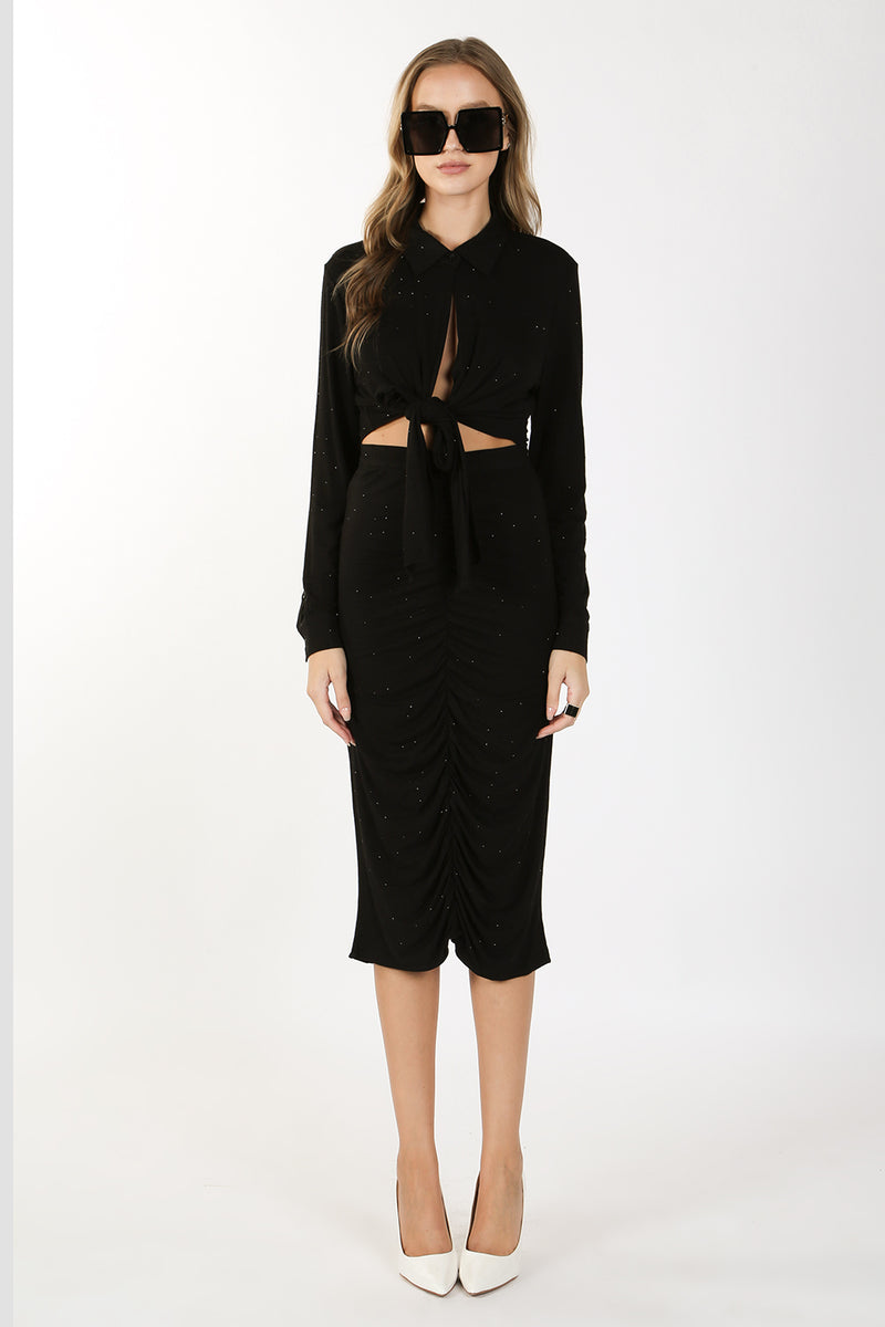 Maxine Knit Drape Crop Top & Skirt Set - Shop Beulah Style