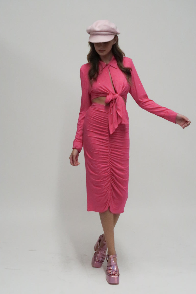 Maxine Knit Drape Crop Top & Skirt Set - Shop Beulah Style