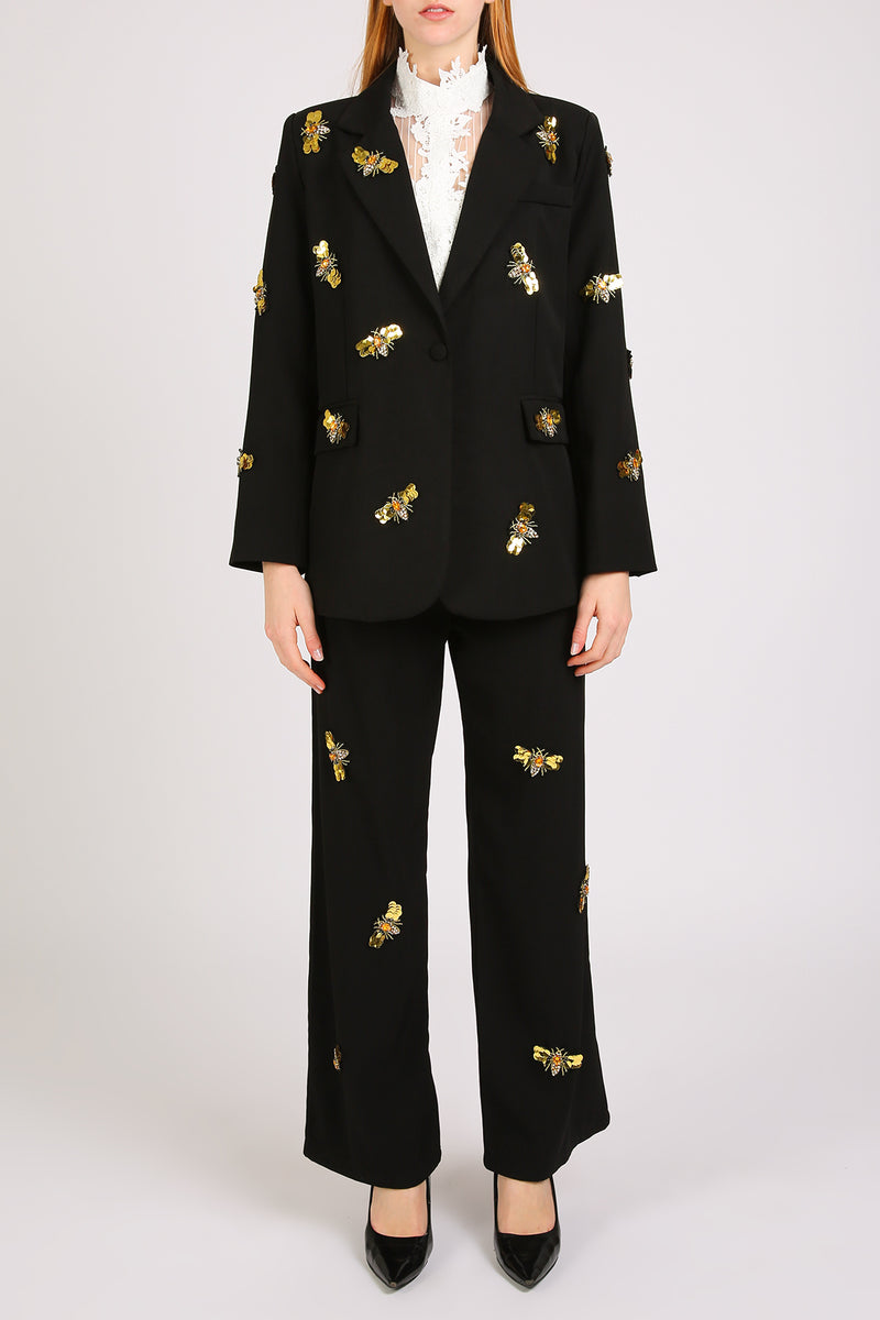 Eva 3D Embellished Bee Appliques Suit Set