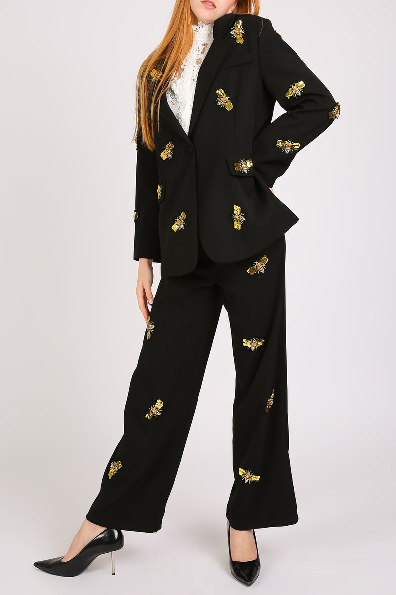 Eva 3D Embellished Bee Appliques Suit Set