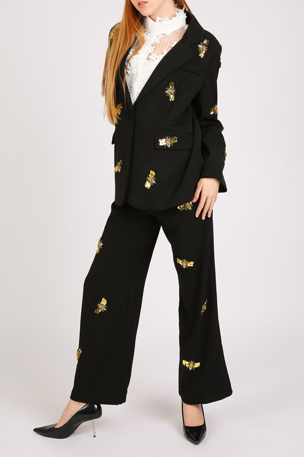 Eva 3D Embellished Bee Appliques Suit Set