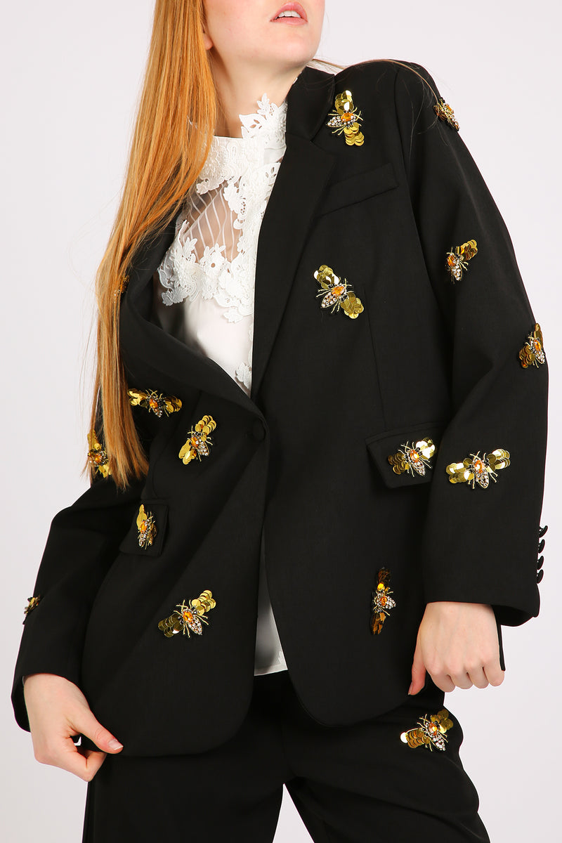 Eva 3D Embellished Bee Appliques Suit Set