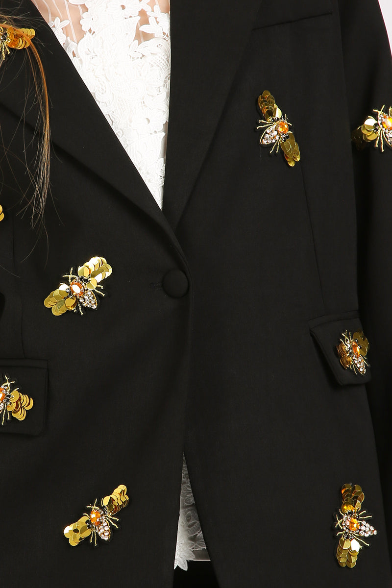 Eva 3D Embellished Bee Appliques Suit Set