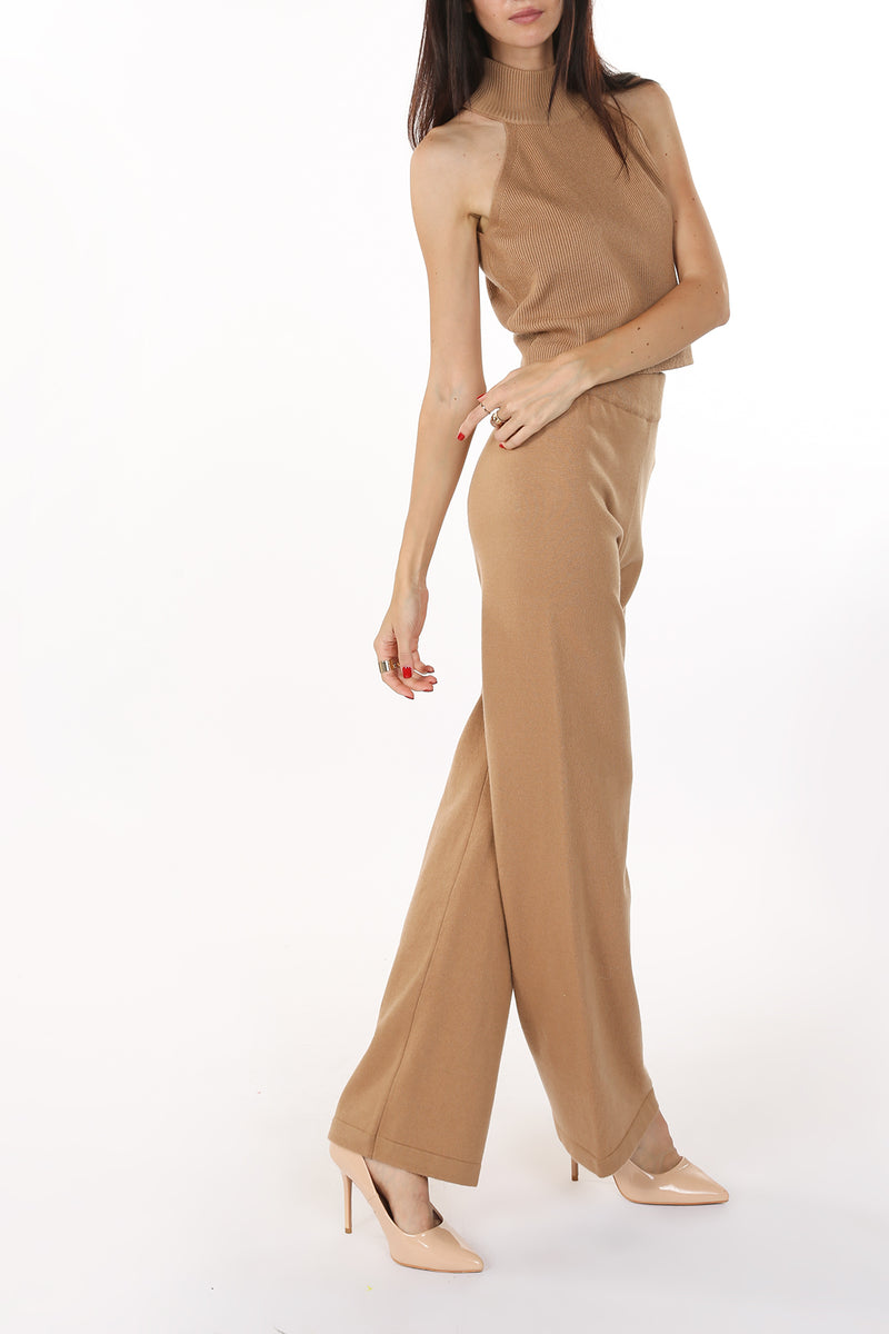 Karin Sleeveless Cropped Knit Turtleneck & Pants Set - Shop Beulah Style