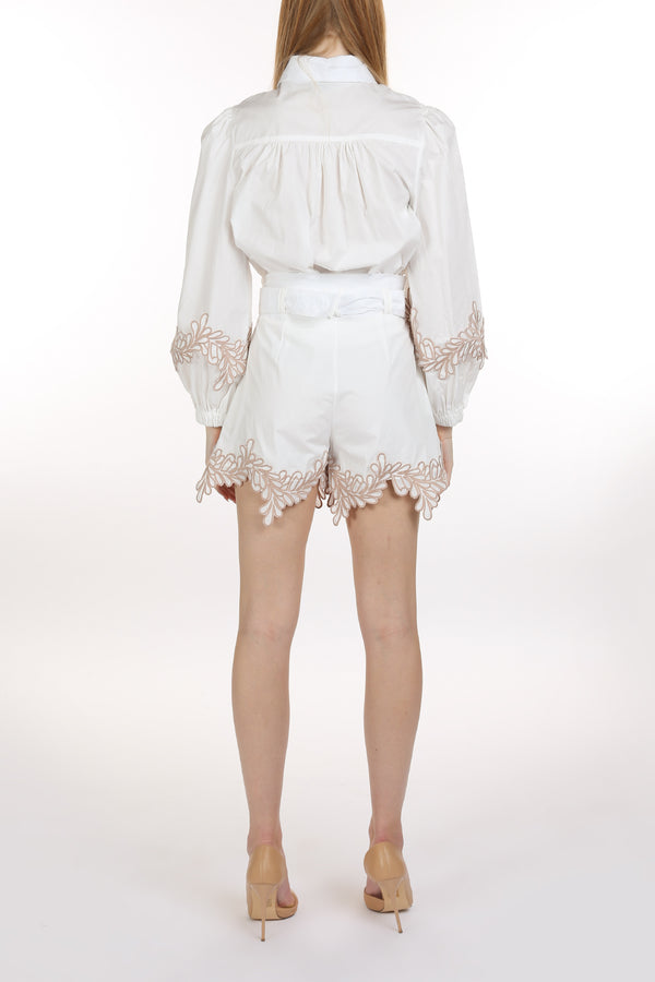 Courtney Lace Attached Blouse & Shorts Sets - Shop Beulah Style
