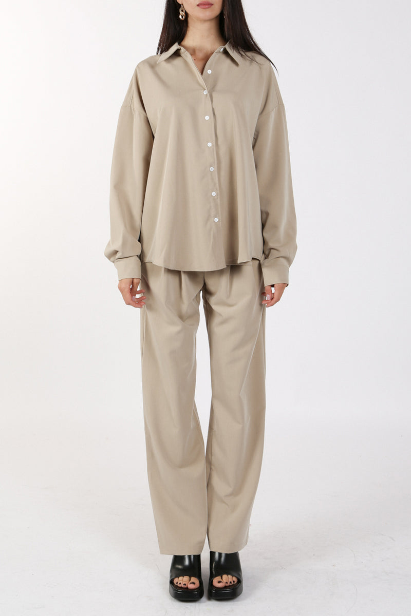 Chloe Button Up Collared Shirt & Pants Set - Shop Beulah Style