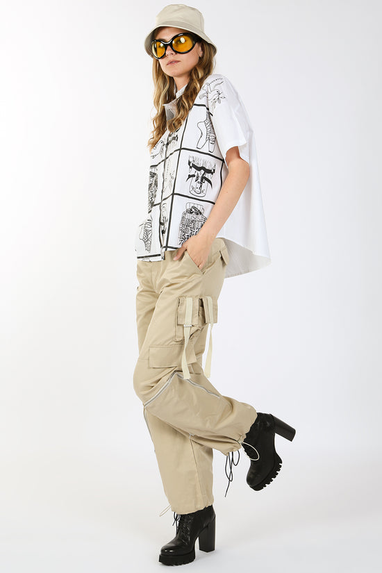Palmer Strap Detail Cargo Baggy Pants - Shop Beulah Style