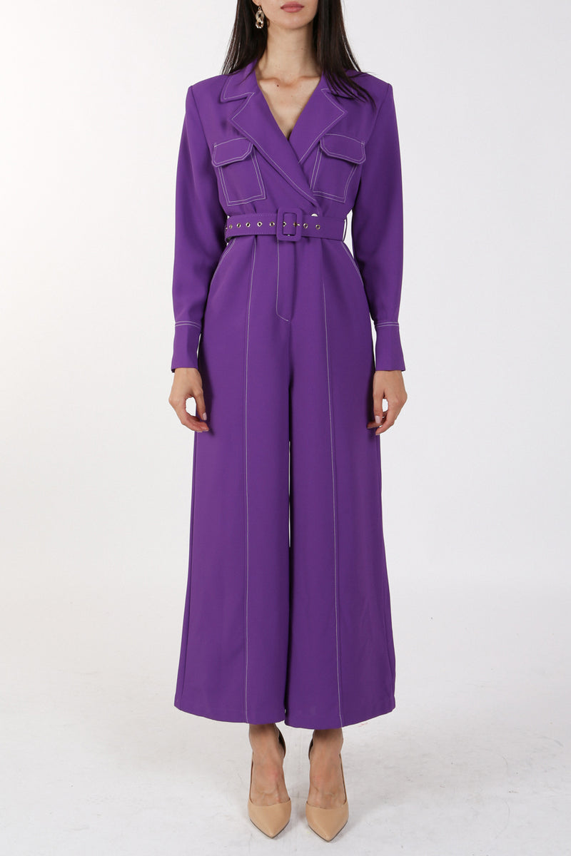 Luna Utility Lapel Collar Jumpsuit - Shop Beulah Style