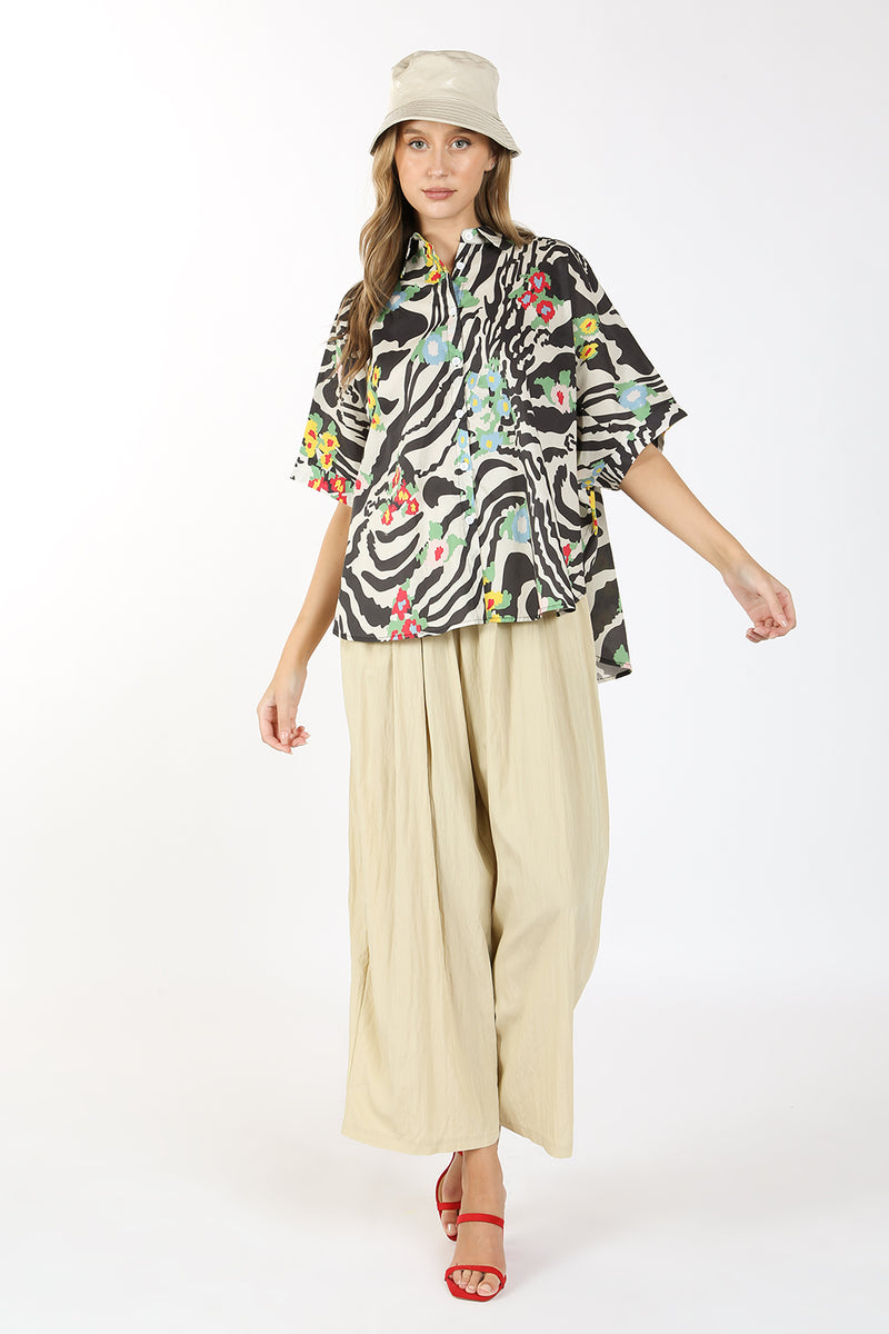 Skylar Zebra Printed Shirt Top - Shop Beulah Style