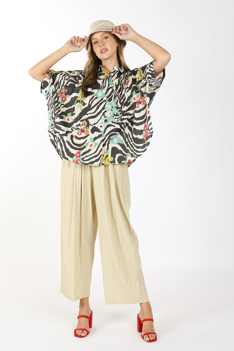 Skylar Zebra Printed Shirt Top - Shop Beulah Style