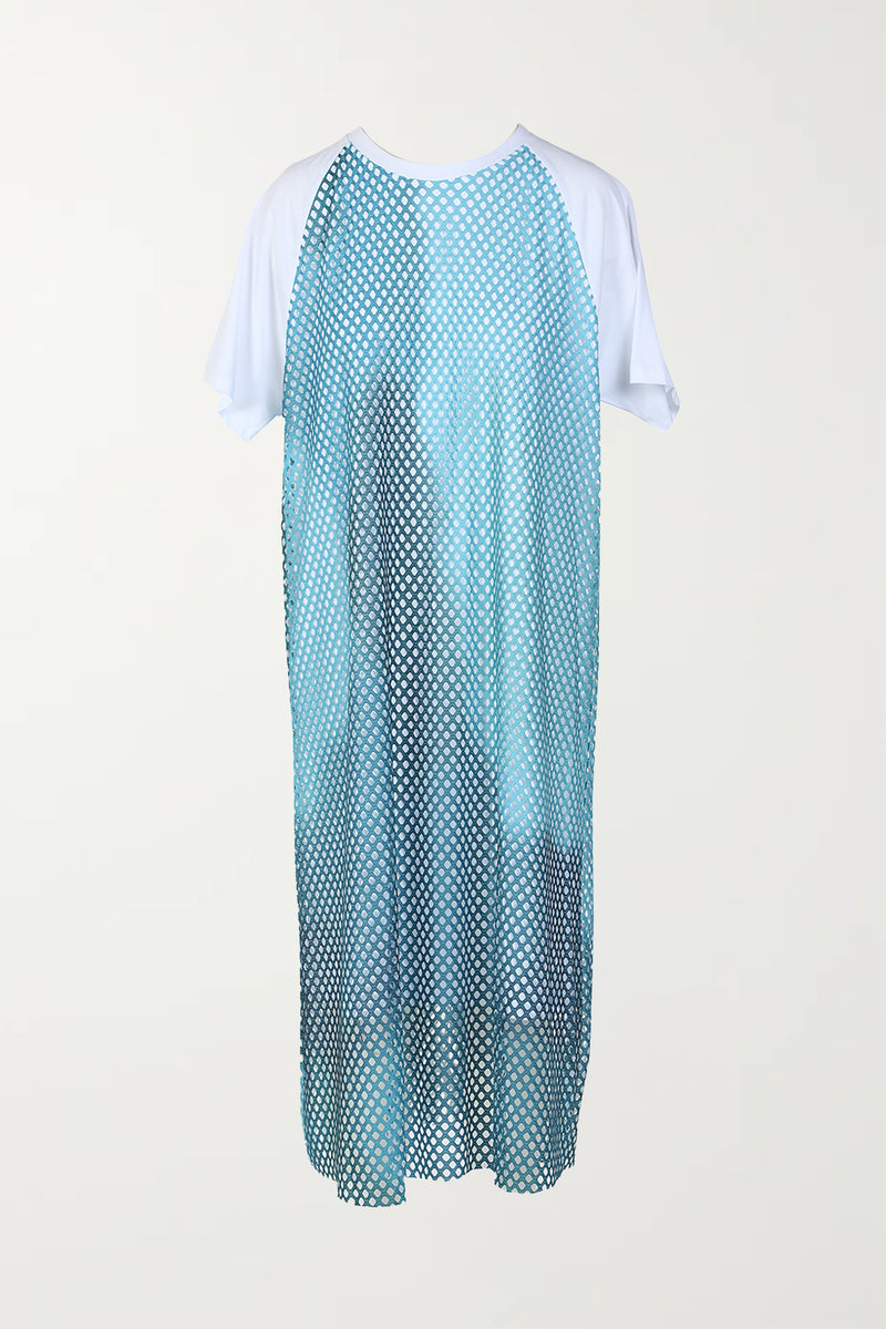 Janece Watercolor Mesh Casual Shirt Dress - Shop Beulah Style