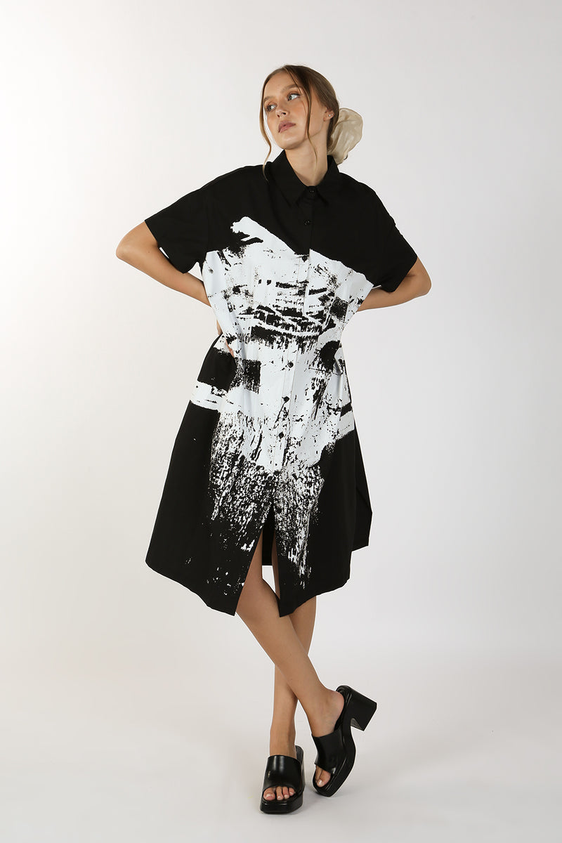 Alice Printed Relaxed Long Shirt Dress - Shop Beulah Style