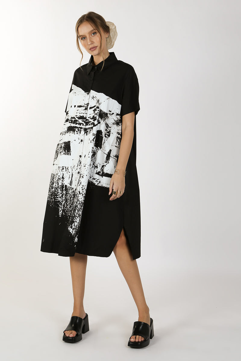 Alice Printed Relaxed Long Shirt Dress - Shop Beulah Style