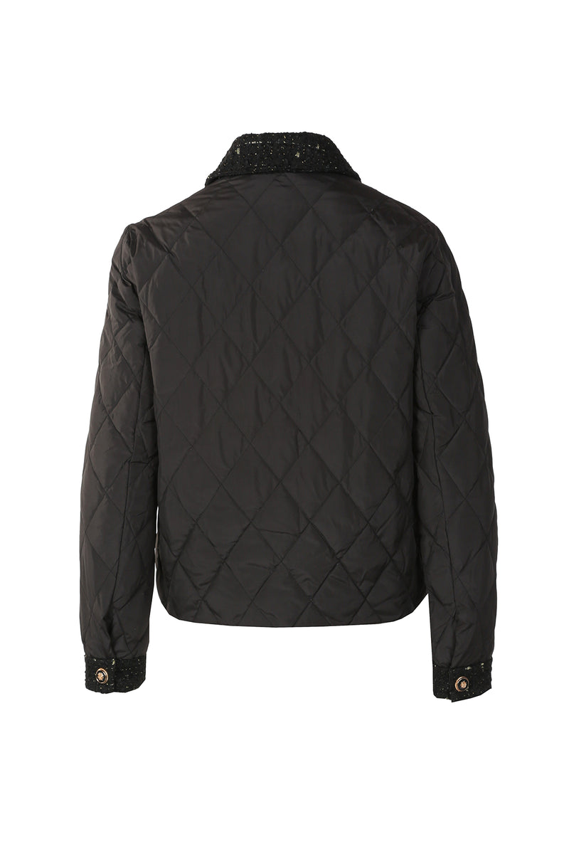 Leah Metallic Tweed Trim Quilted Jacket - Shop Beulah Style
