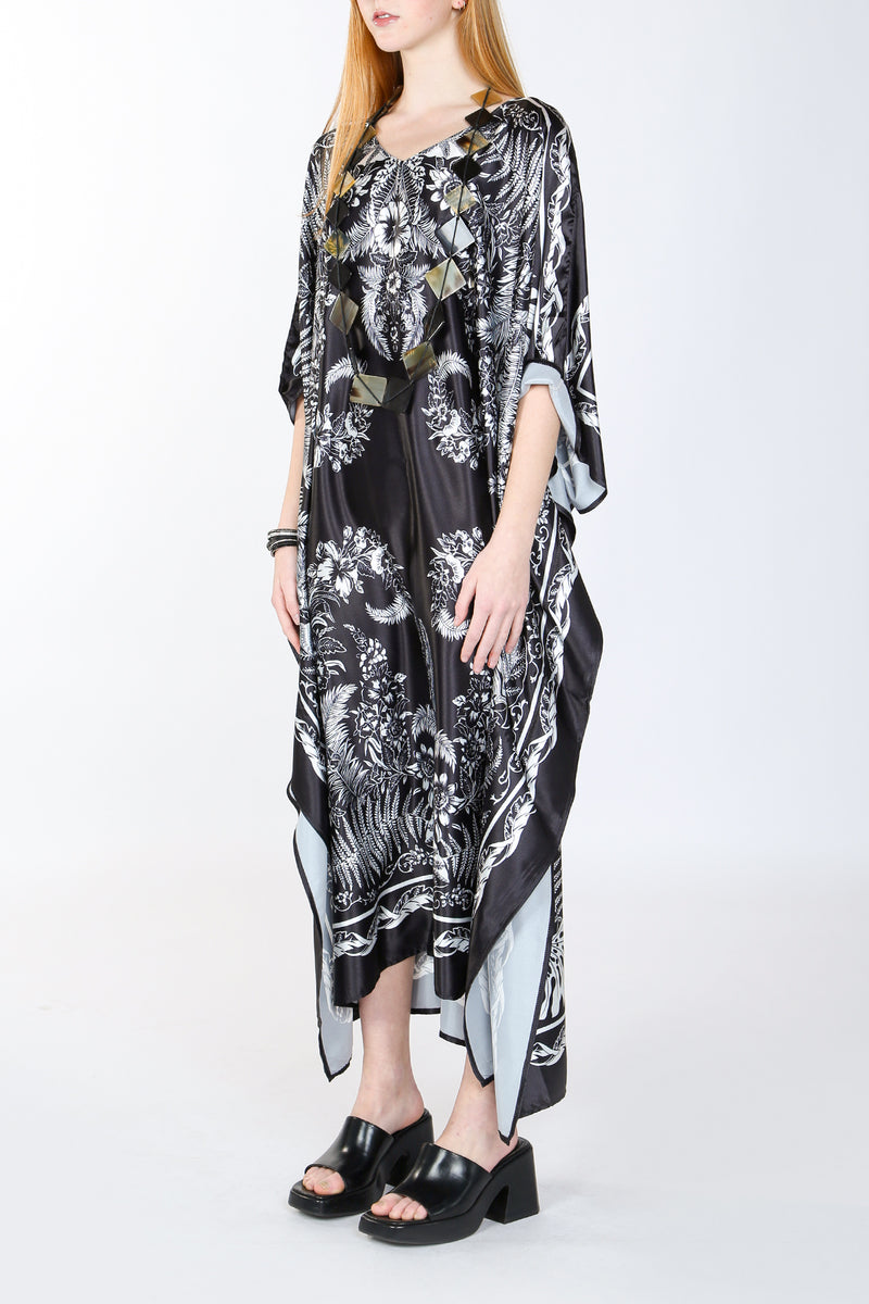 Violet Satin Poncho Maxi Dress - Shop Beulah Style