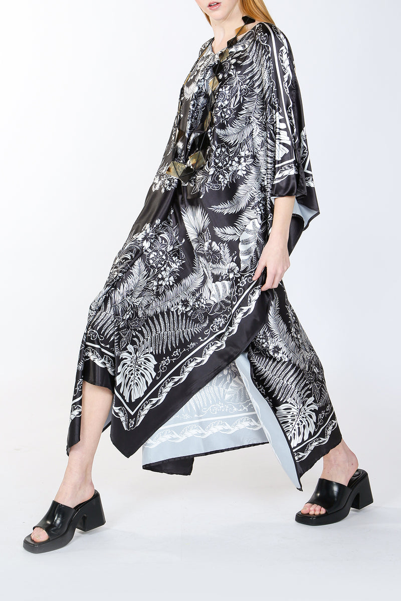 Violet Satin Poncho Maxi Dress - Shop Beulah Style