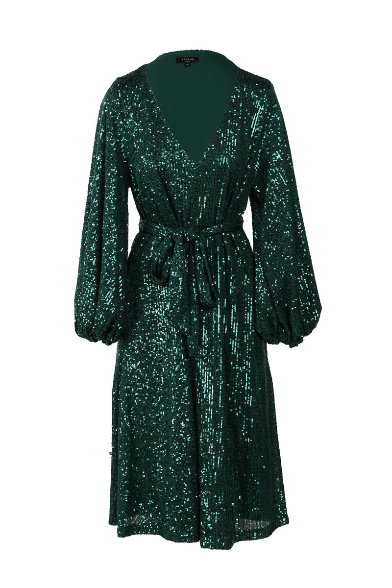 Miles Sequin V-Neck Midi Dress - Shop Beulah Style