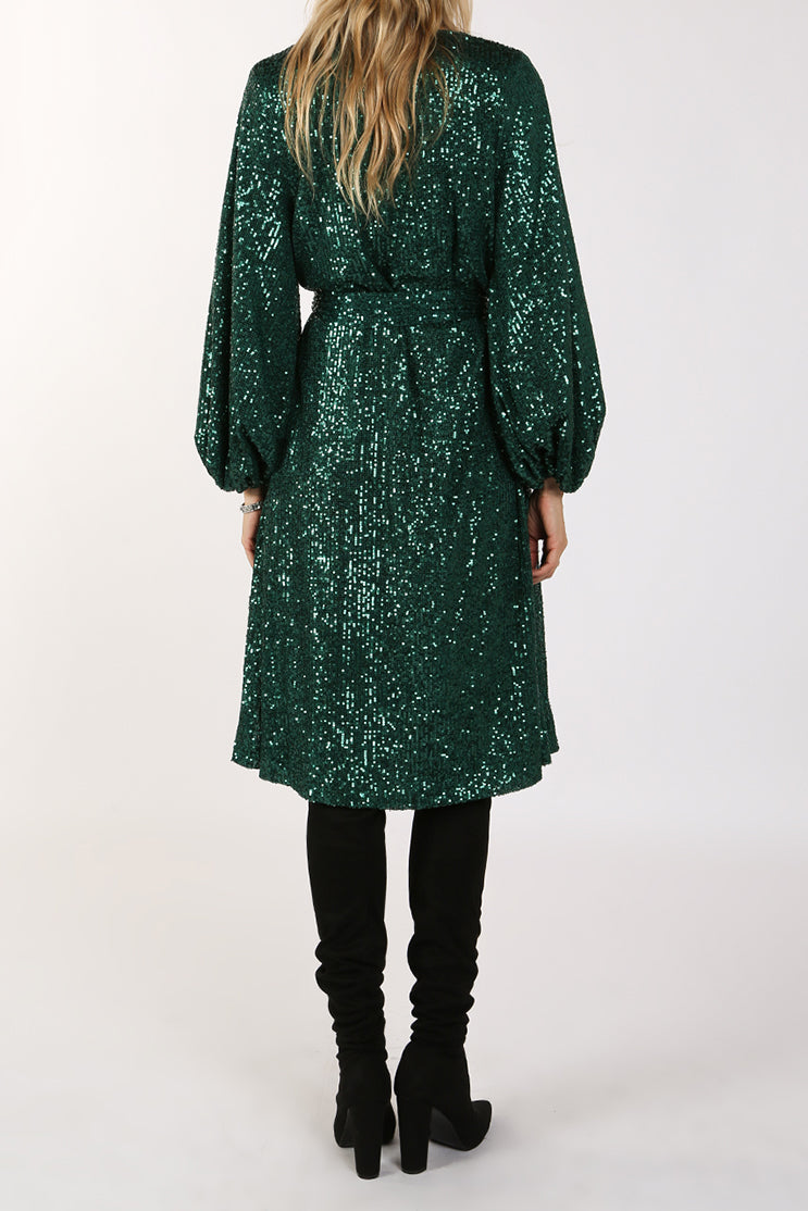 Miles Sequin V-Neck Midi Dress - Shop Beulah Style
