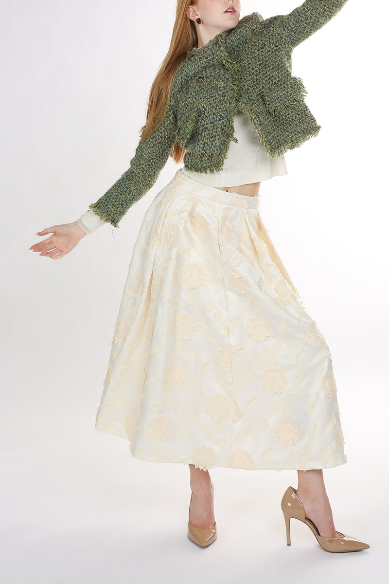 Cindy Fringed Trim Tweed Crop Jacket - Shop Beulah Style