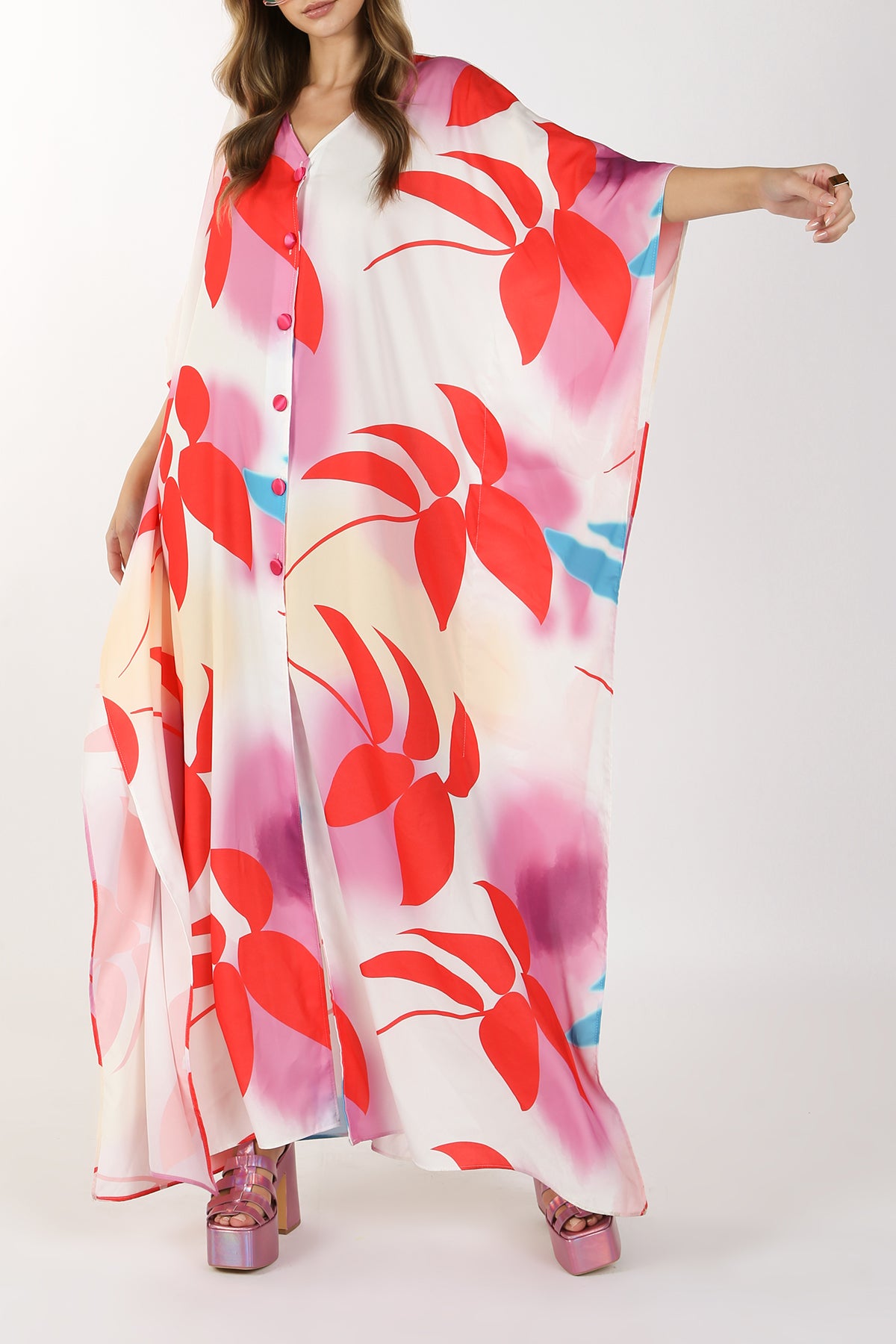 Liliana Poncho Style Maxi Dress - Shop Beulah Style