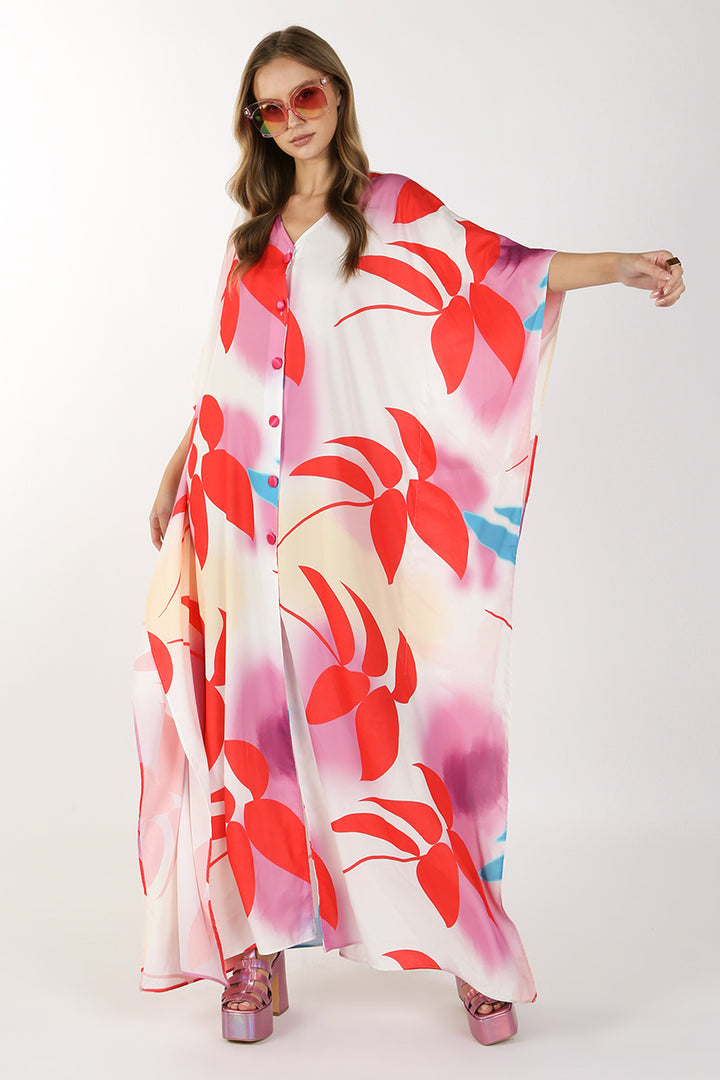 Liliana Poncho Style Maxi Dress