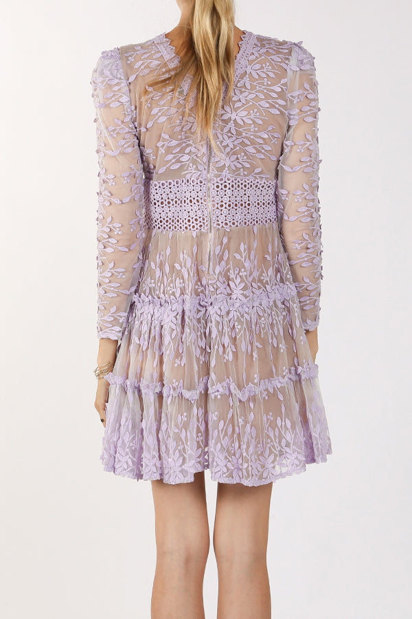 Ellen Floral Embroidered Mesh Mini Dress - Shop Beulah Style
