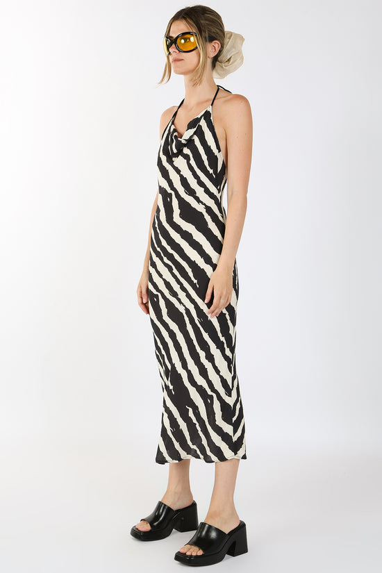 Uriel Zebra Printed Slip Maxi Dress - Shop Beulah Style