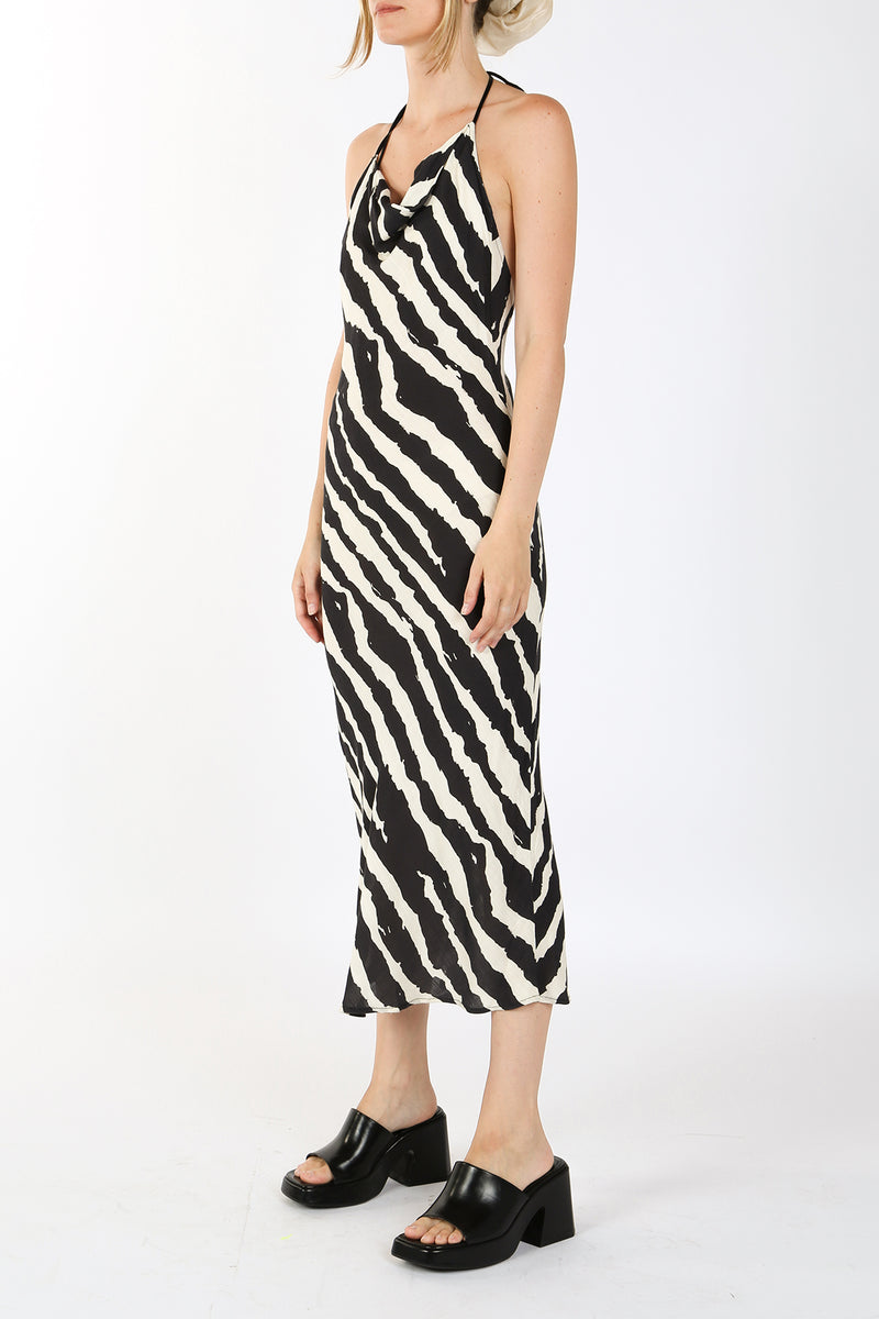 Uriel Zebra Printed Slip Maxi Dress - Shop Beulah Style