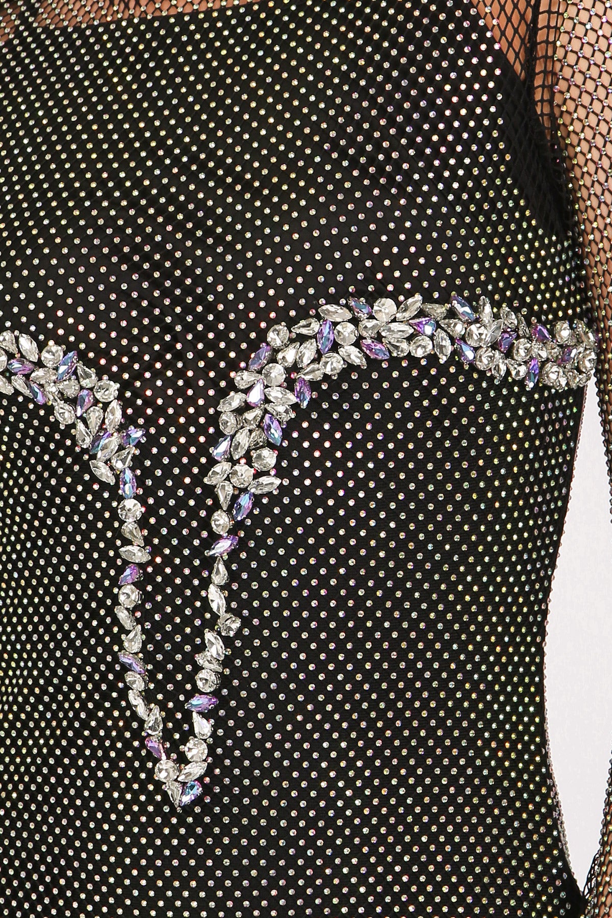 Diamond Cut Rhinestone Fishnet Mini Dress - Shop Beulah Style