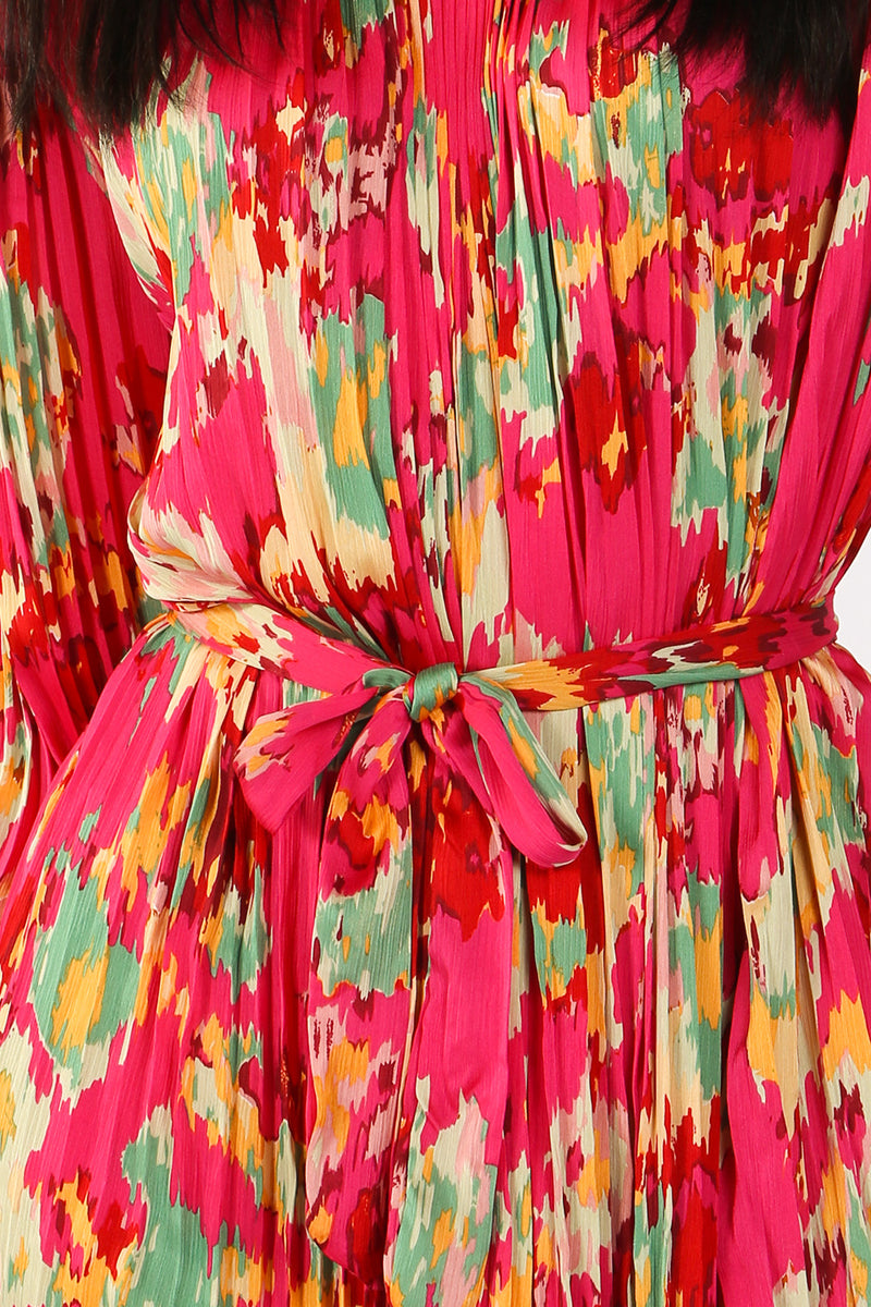 Sofia Multi Flower Print Pleated Maxi Dress - Shop Beulah Style