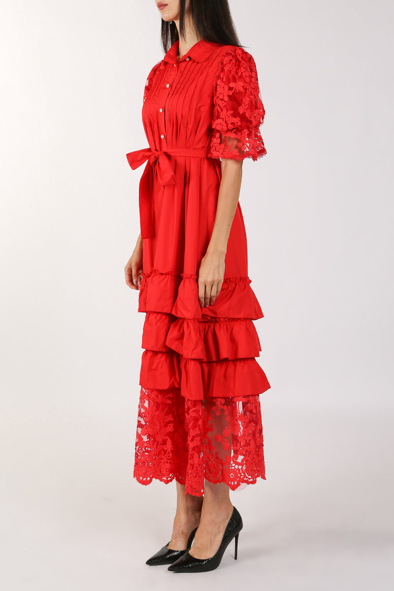 Caroline Floral Embroidered Tiered Maxi Dress - Shop Beulah Style