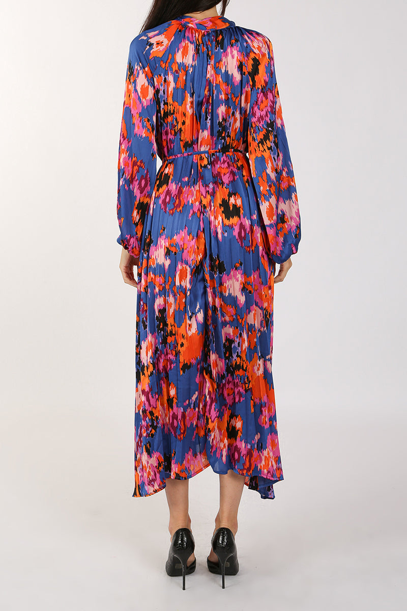 Tamara Abstract Printed Pleated Dress - Shop Beulah Style