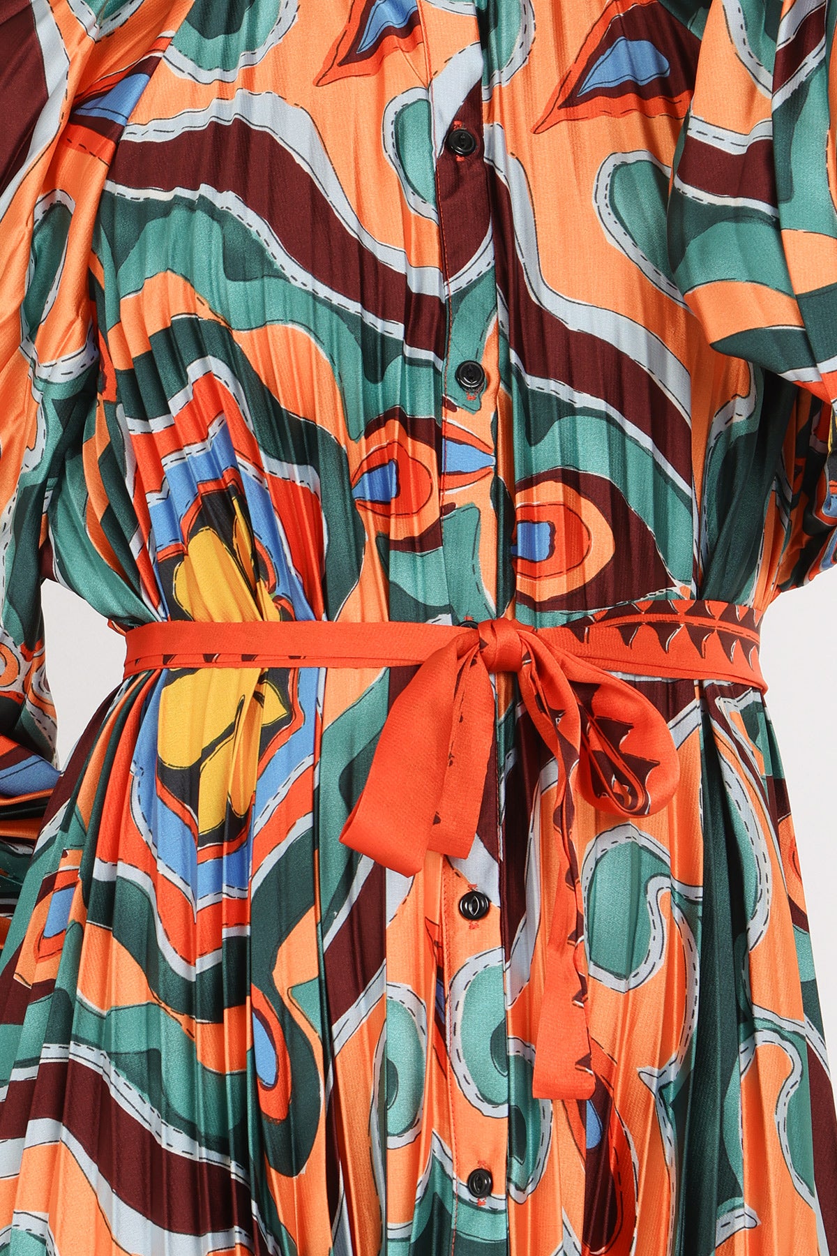 Sasha Multi-Print Abstract Pleated Maxi Dress - Shop Beulah Style