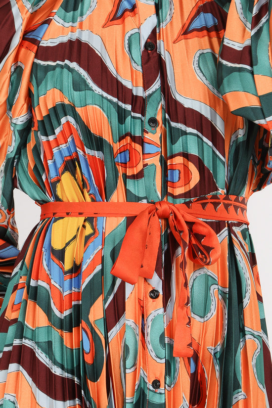 Sasha Multi-Print Abstract Pleated Maxi Dress - Shop Beulah Style