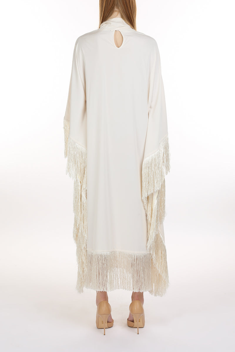 Roseann Fringed Tassel Poncho Maxi Dress - Shop Beulah Style