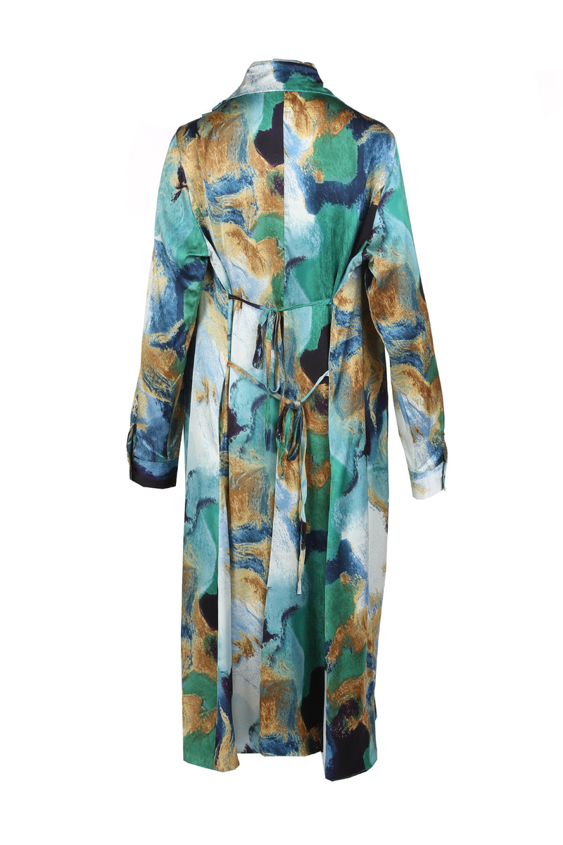 Russ Multi Print Collared Asymmetrical Maxi Dress - Shop Beulah Style